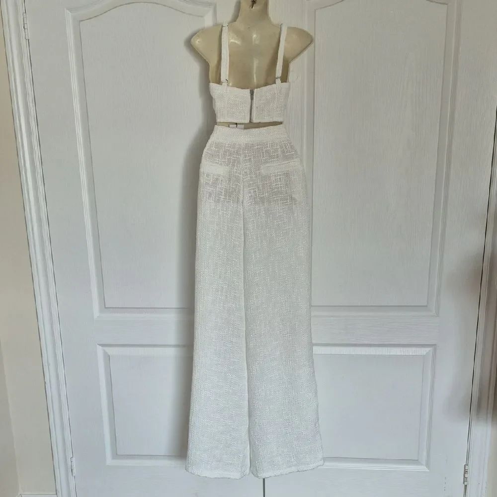 Showpo White Textured Two-Piece Set - Picture 6 of 16